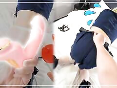 POV Playing with Sextoys Blue Archive Shupogaki Cosplayer, Asian shemale Hentai Cosplay 11