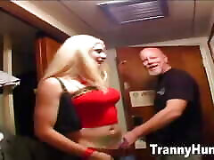 Sexy Blonde Latina Transexual Gets Fucked Anally