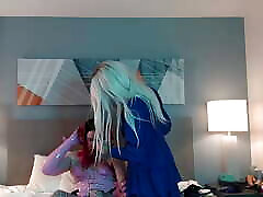 Hot Blonde Crossdresser Puts Redhead Trans Woman