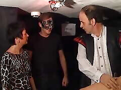 German mature whore fucked enjoys threesome in the bus