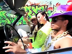 Frisky eastern tgirl Venus Lux attacks chopper with mouth