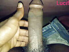 Tgirl masturbating in the jeans again