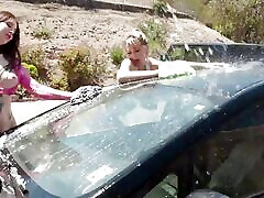 Sexy AF Trans Carwash Bitches Railed By Big Cocked Fratboys
