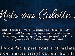 Your bully makes you wear her panties and films you being humiliated - french audio porn femdom