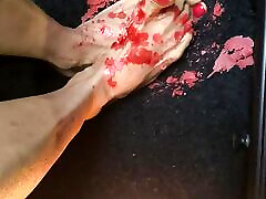 really nice tiny feet with red long toes really nice tiny feet with red long toes