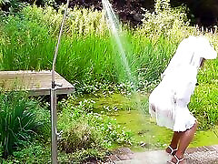 Wanking In A Very Sheer Gown And grandmom married Stockings