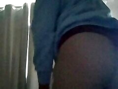 Twerk brunette Latina big ass blue coat