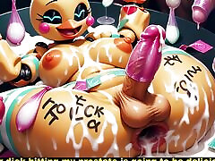 Toy girl breeds to eat her tasty ass, harcore, big pau, huge ass and cumshots - guided handjob instruction
