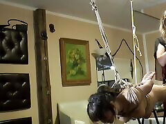 Rope cumming on knicker session with nylon tranny dom! Tranny girl helplessly used!