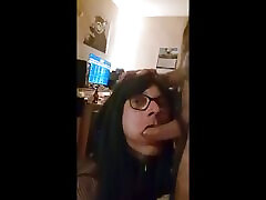 Davine gets her Throat filled by a huge Cock and enjoyes the throatfucking