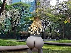 Big bubble butt public flashing