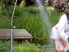 Wanking Sissy With Outdoor Cumshot
