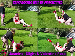 Jasmine Dlight and Valentina Rosa - Trespassers Will Be Prostituted - Outdoor Extreme Anal Fisting and Punishment