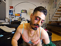 Stepdaddy loves his model femboy dancing blowjob fucking with cum