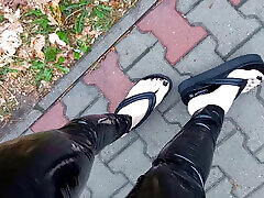 wet feet - flip flops danni levy striptease latex