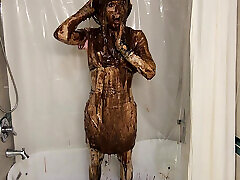 WAM Chocolate and fluff covered sissy crossdresser