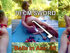 Runing her Ass at the Pool with 36 Balls and a Sword - Full china action movie o Manyvids and Fansly