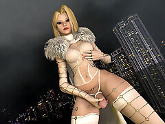 Emma Frost Masturbating on a Rooftop Cumming Artistically
