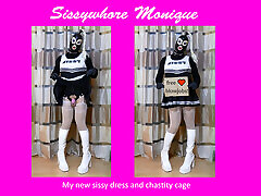 Sissy Monique - My new sissydress & chastity cage