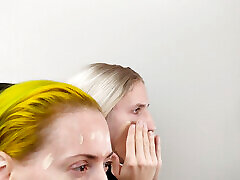 Crossdresser Putting On Foundation