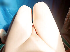 Naughty sissy tracing finger over lips slowly