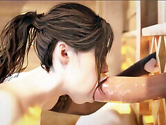 D.va Shakes Her Fat Futa Cock for You, Futa Ada Jerks Herself off While Watching Futa Sheva Fucking Claire