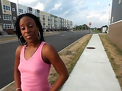Ebony runner babe getting stabbed with a dick