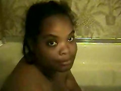 Amateur black BBW in the bathtub