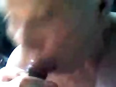 Grandma gives blowjob and handjob