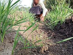 In the open open jungle wheat field, the outdoor sister-in-law is peeing and fingering her longing pussy, the mast pussy is in the sister-in-law&039;s pussy.