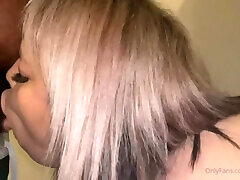 BBW on her knees for small dick