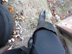 strutting around in my trashed girl porn anime thigh boots