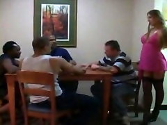 White Wife fucks class room students Cock and his friends on poker night