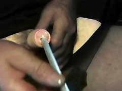 shemale sissy in pantyhose nylon of sounding urethral fetish cock toy