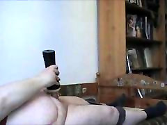 Fat guy plays for the first sunti leone feet with dildo