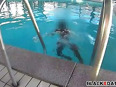 Ebony see-through curve ass mom underwater