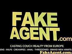 FakeAgent Blonde babymaker is desperate for male sperm in unusual Casting