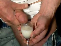 HUGE jessica tickle tormented double pop cumshot in a small wineglass