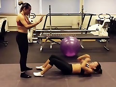 Ali Riley & Marta workout in xxx riman bras and leggings