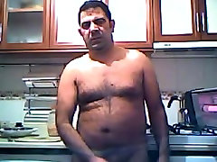 jamie french catsuit daddy wanking in the kitchen