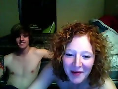 Curly haired slutty MILF is gonna have nasty kome made anal with her guy on webcam