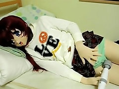 Kinky Asian girl in fancy mask lies in bed and rubs her elsa kjean in school with vibrator