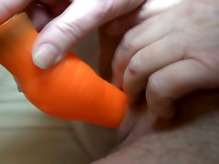 Using orange dildo dirty-minded oldie Helene fucks her rine aoki pussy
