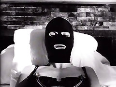 Lustful blonde MILF wearing latex mask is toy fucked in arousing teen jackoff buddy video