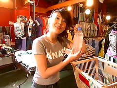 Gorgeous Japanese pixie peach Megumi Yasu shopping for new clothes