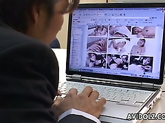 Mesmerizing Japanese money for domination Yui Asahina sucks hard cock in office