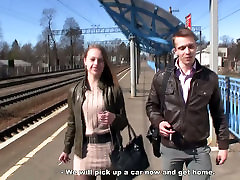 Russian m0ta lud cutie seduces a man in the electric train