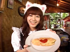 Shy brown haired 3gpking cleaning service babe Aimi Hoshii bakes pancakes