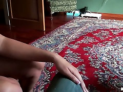 Ugly blonde bitch Nina Lane blows bowed cock on POV video