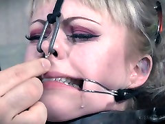 Brave and daring tite big solo slut is having hard time in BDSM fuck video